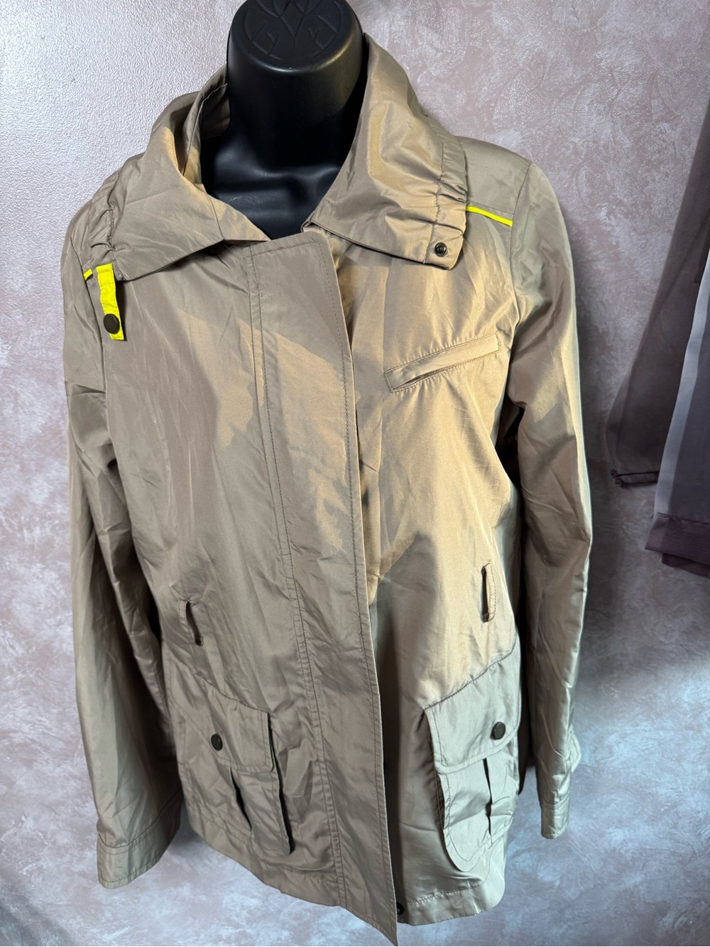 The Limited Khaki Jacket with Neon Yellow Trim